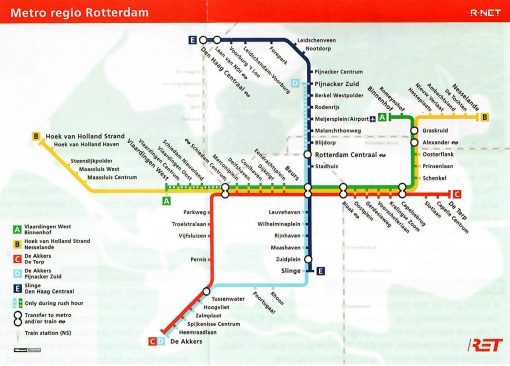 Rotterdam metro kaart