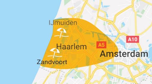 Amsterdam Beach Bus routekaart