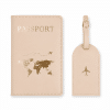 Paspoorthouder en kofferlabel set – Beige